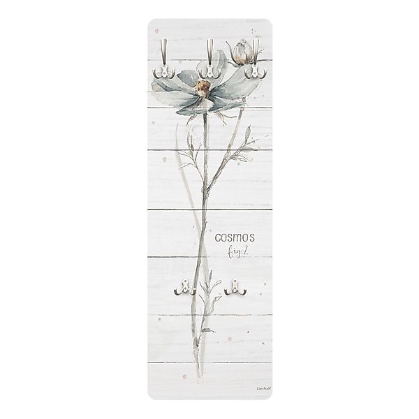 Bilderdepot24 Garderobenpaneel beige Blumen Floral Holzoptik günstig online kaufen