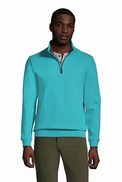 Zipper-Pullover aus Bedford-Ripp, Herren, Größe: S Normal, Blau, Baumwolle, günstig online kaufen