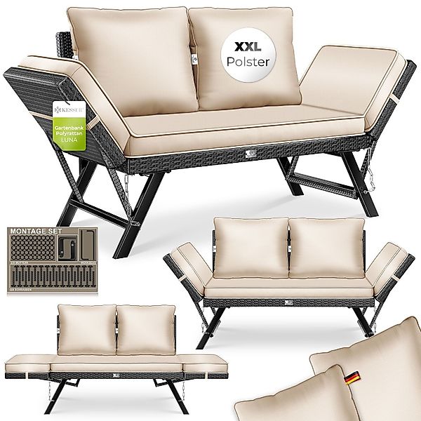 KESSER Gartenbank Polyrattan Gartensofa 4-in-1 mit günstig online kaufen
