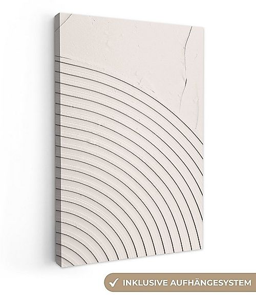 OneMillionCanvasses® Leinwandbild Kunst - Weiß - Linien - Abstrakt, Fotodru günstig online kaufen
