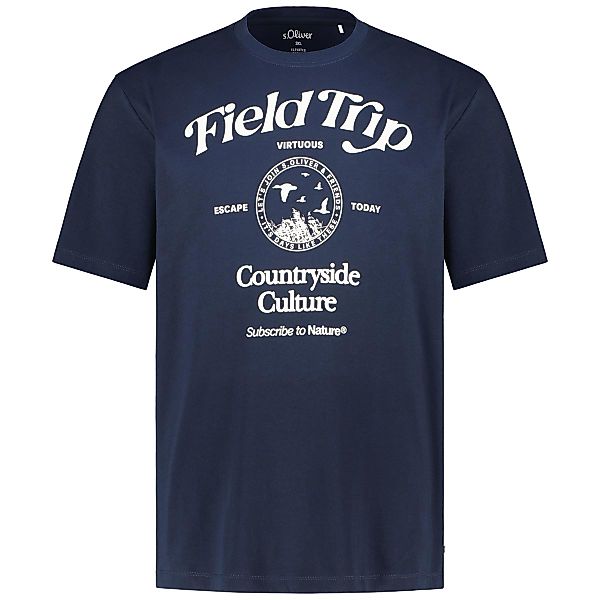 s.Oliver T-Shirt mit Print Farbe dunkelblau Größe: 6XL günstig online kaufen