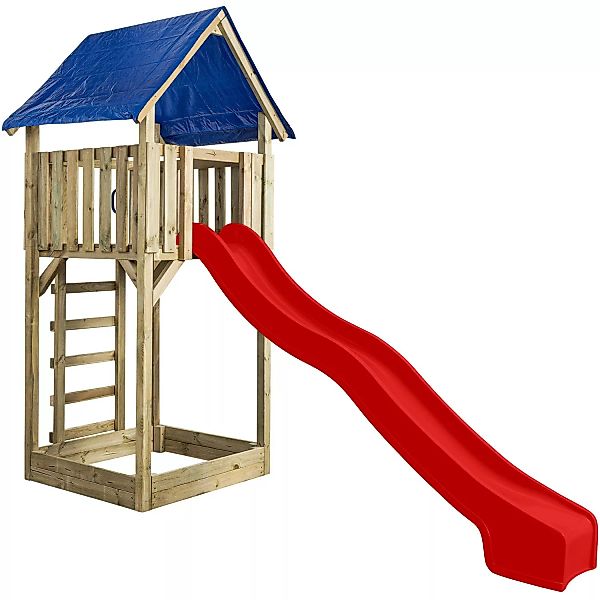 SwingKing Spielturm Lisa mit Rutsche Rot 121 cm x 350 cm x 297 cm günstig online kaufen