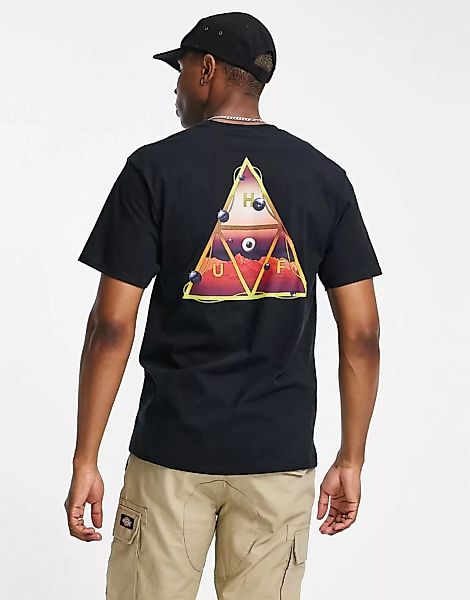 HUF – Altered State –T-Shirt mit Rückenprint in Schwarz günstig online kaufen