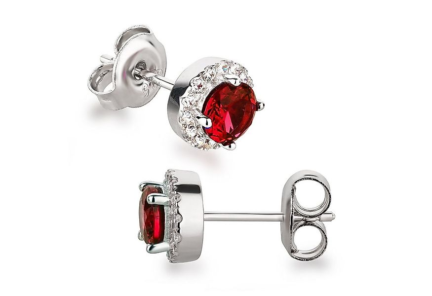 Schöner-SD Paar Ohrstecker Silberohrringe rund 7mm mit Zirkonia Kristall fa günstig online kaufen