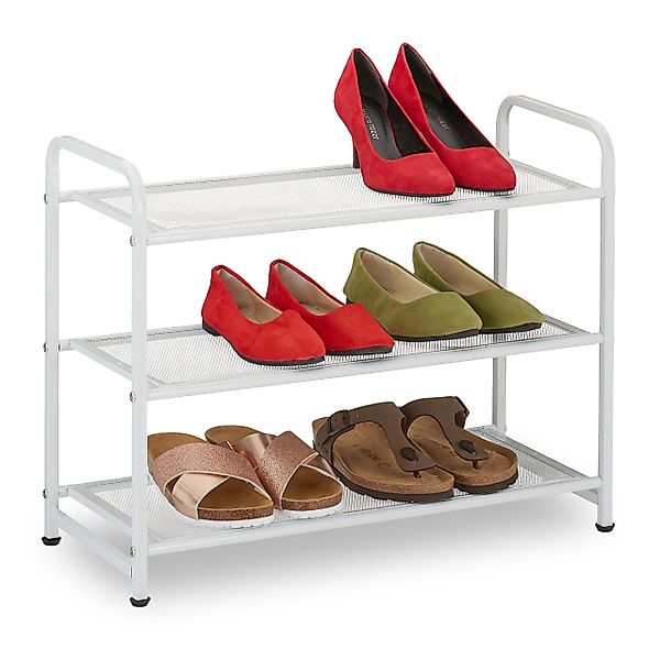 relaxdays Schuhregal Weißes Schuhregal Metall günstig online kaufen