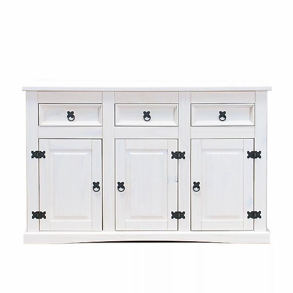 ebuy24 New Mexico Sideboard mit 3 Schubladen und 3 Türen Weiss Wachs günstig online kaufen