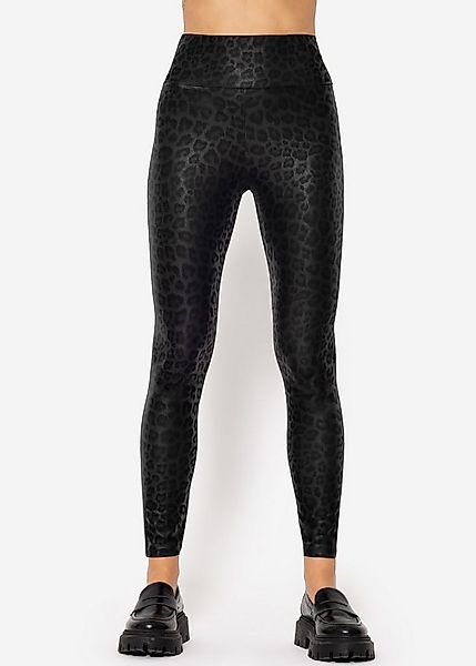 SASSYCLASSY Lederhose Lederleggings mit breitem Bund für Damen High-Rise Le günstig online kaufen