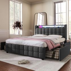 Flieks Polsterbett, LED-Beleuchtung Doppelbett 140x200cm mit günstig online kaufen