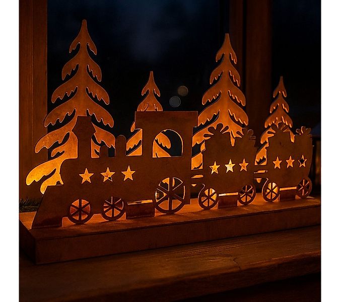 abc HOME LED-Dekofigur Dampflok, Weihnachten, LEDs, Edelrost günstig online kaufen
