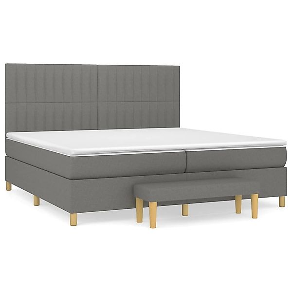 Vidaxl Boxspringbett Mit Matratze Dunkelgrau 200x200 Cm Stoff günstig online kaufen