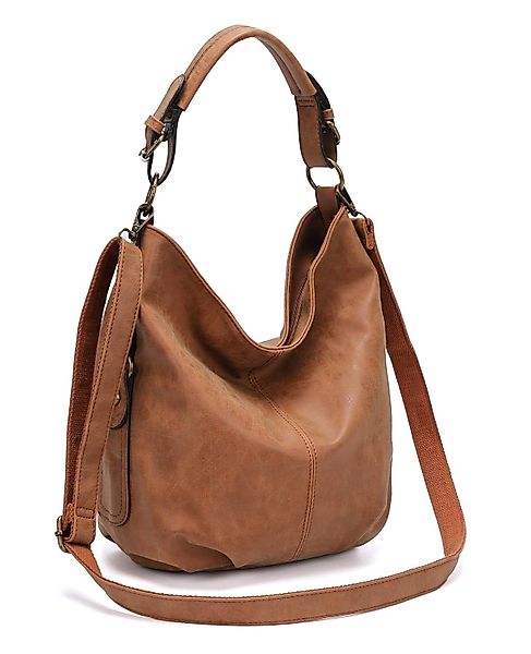 ITALYSHOP24 Schultertasche DAMEN SHOPPER Hobo Bag Umhängetasche Handtasche günstig online kaufen