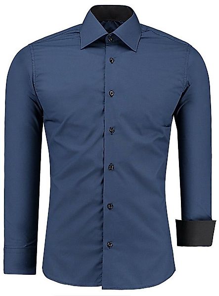 J'S FASHION Businesshemd JS12105 Slim Fit Langarm Herren Hemd mit farblich günstig online kaufen
