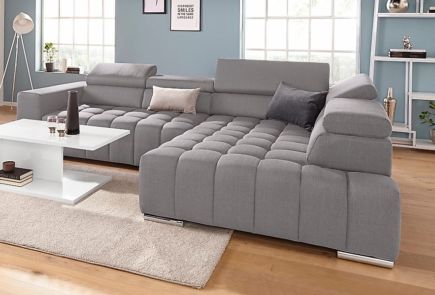 exxpo - sofa fashion Ecksofa "Elias, aktuelle Kreuzsteppung im Sitz, bequem günstig online kaufen