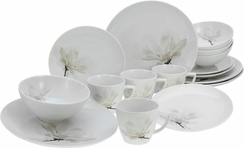 CreaTable Kombiservice »Home Magnolie« Dekor mit Magnolienblüte günstig online kaufen