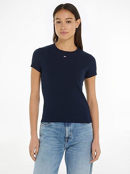 Tommy Jeans Kurzarmshirt TJW SLIM ESSENTIAL RIB SS EXT mit gerippter Strukt günstig online kaufen