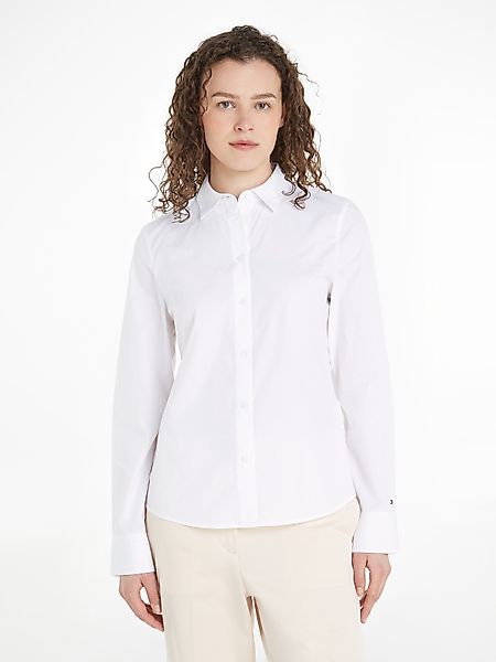 Tommy Hilfiger Klassische Bluse mit Logostickerei günstig online kaufen