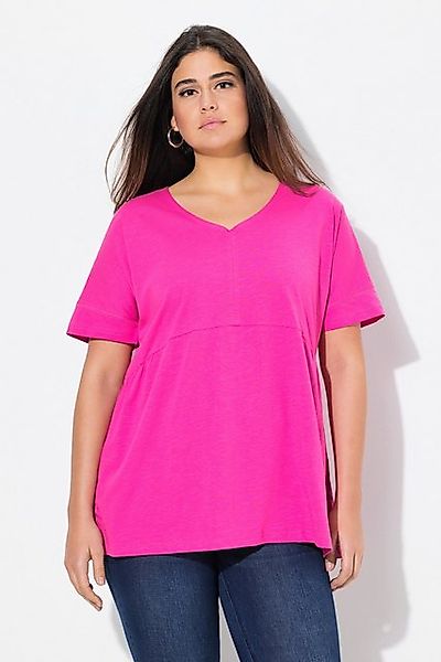 Ulla Popken T-Shirt T-Shirt Raffung A-Linie günstig online kaufen