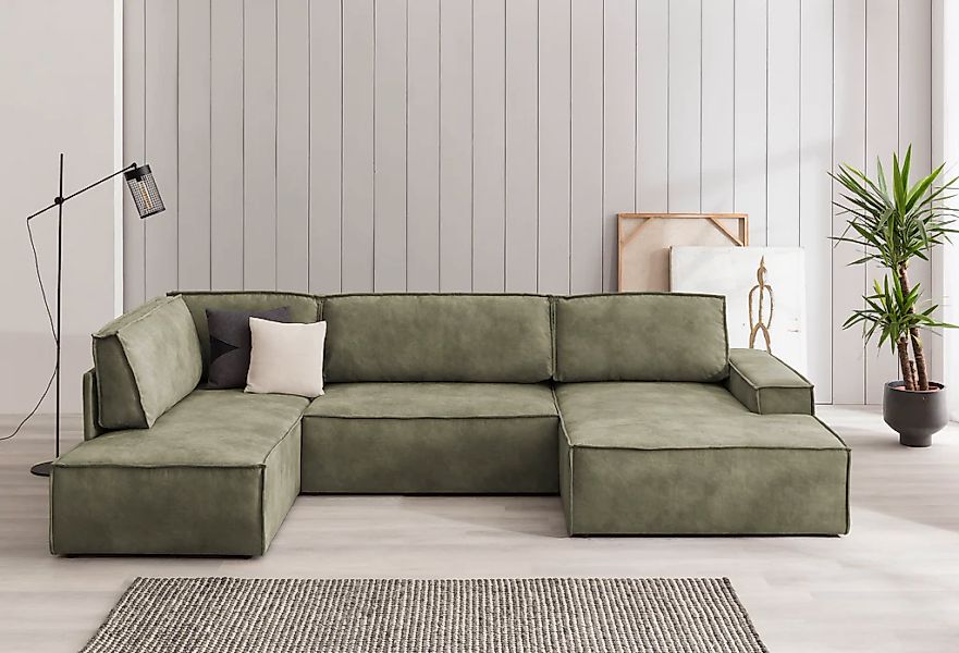 Home affaire Wohnlandschaft "SHERWOOD 329 cm, U-Form, Schlafsofa,", Schlaff günstig online kaufen