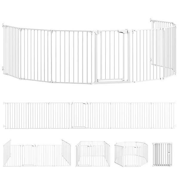 PawHut Welpenauslauf, 8-teilig Welpenlaufstall mit Tür, faltbar Hundelaufst günstig online kaufen