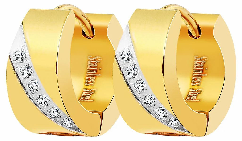 Adelia´s Klappcreolen "Damen Ohrringe – Klappcreole aus Edelstahl mit Stras günstig online kaufen