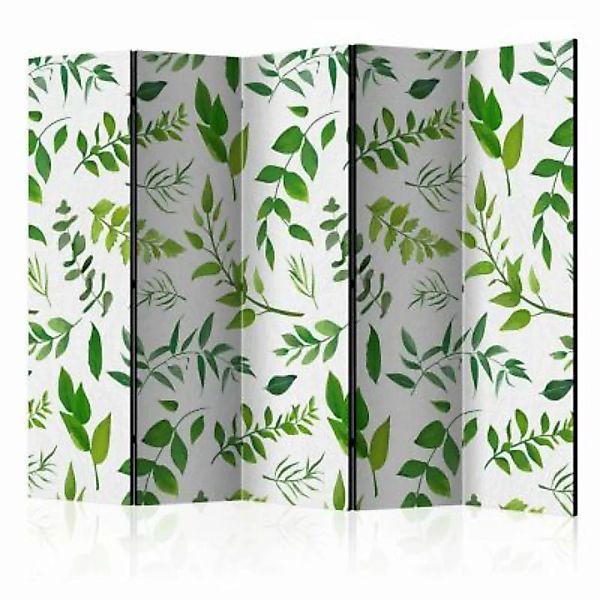 artgeist Paravent Green Twigs II [Room Dividers] mehrfarbig Gr. 225 x 172 günstig online kaufen