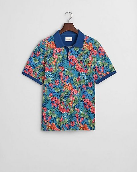 Gant Poloshirt Palm Druck Dusty Navy - Größe XXL günstig online kaufen