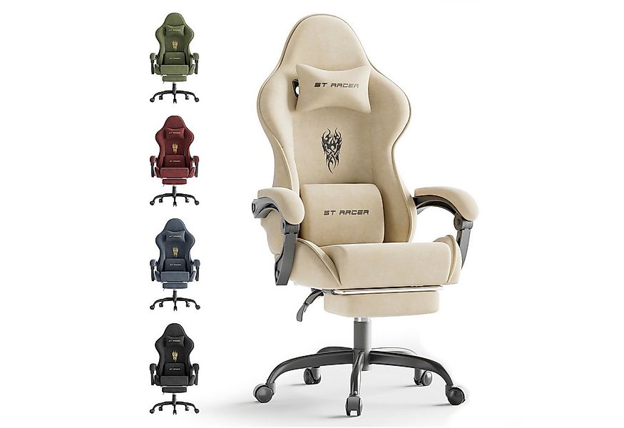 Ferghana Gaming-Stuhl Racing PC Stuhl Verstellbar mit Kopf-,Lendenkissen, F günstig online kaufen