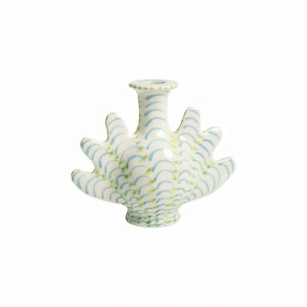 Vase Shellegance Medium keramik blau / Kerzenhalter - L 19 x H 15.5 cm - & günstig online kaufen