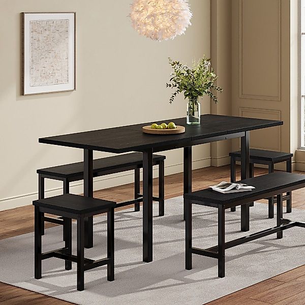 IDEASY Essgruppe 5St. Esstisch-Set in schwarz, günstig online kaufen