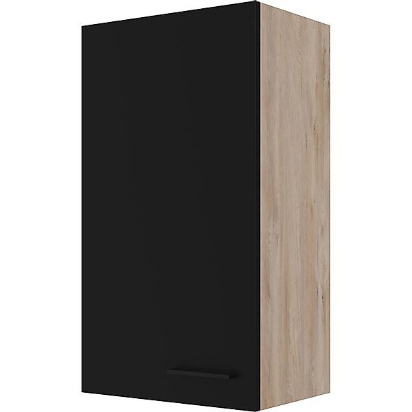 Flex-Well Exclusiv Küchen-Oberschrank Capri 50x 89cm Schwarz Matt-Endgrain günstig online kaufen