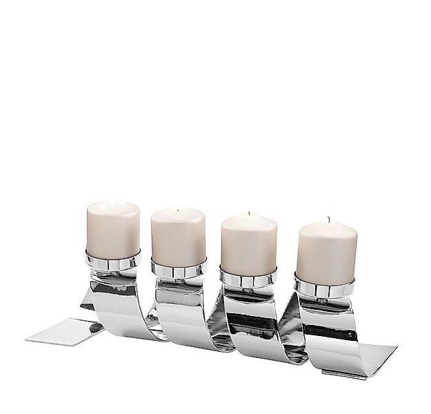 Fink Tafelkerze Fink Kerzenhalter TWISTER LBH 56x10x14 cm silber günstig online kaufen