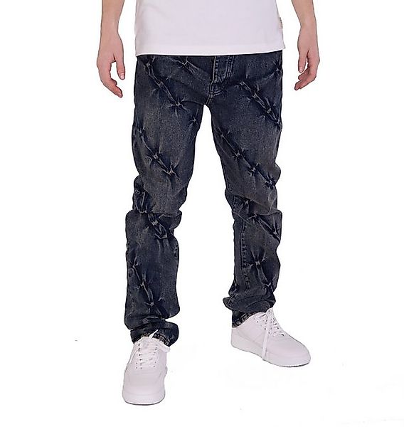 Denim Distriqt Loose-fit-Jeans Herren Loose Fit Jeans mit Batik Effekten günstig online kaufen