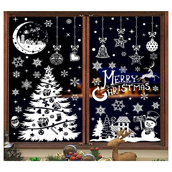 Coonoor Fensterfolie Weihnachts-Fensteraufkleber, Fensterdekoration Doppels günstig online kaufen