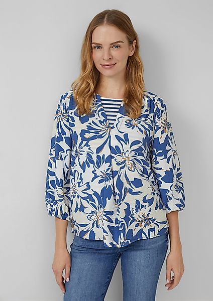 s.Oliver Langarmbluse Viskosemix-Bluse im Relaxed Fit günstig online kaufen