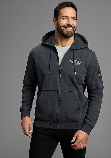 Man's World Kapuzensweatjacke Langarm, mit Print, günstig online kaufen