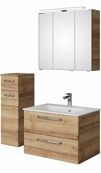 Saphir Badmöbel-Set "Badmöbel-Set Trentino 3-tlg Mineralmarmorwaschtisch LE günstig online kaufen