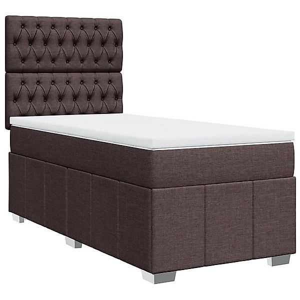 vidaXL Bett Boxspringbett mit Matratze Dunkelbraun 100x200 cm Stoff günstig online kaufen