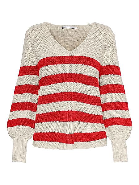 ONLY V-ausschnitt- Pullover Damen Beige; Red günstig online kaufen
