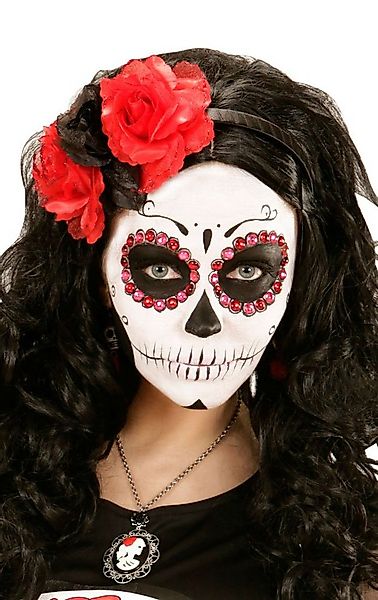 Karneval-Klamotten Kostüm Tag der Toten Haarreif Rosen La Catrina Halloween günstig online kaufen