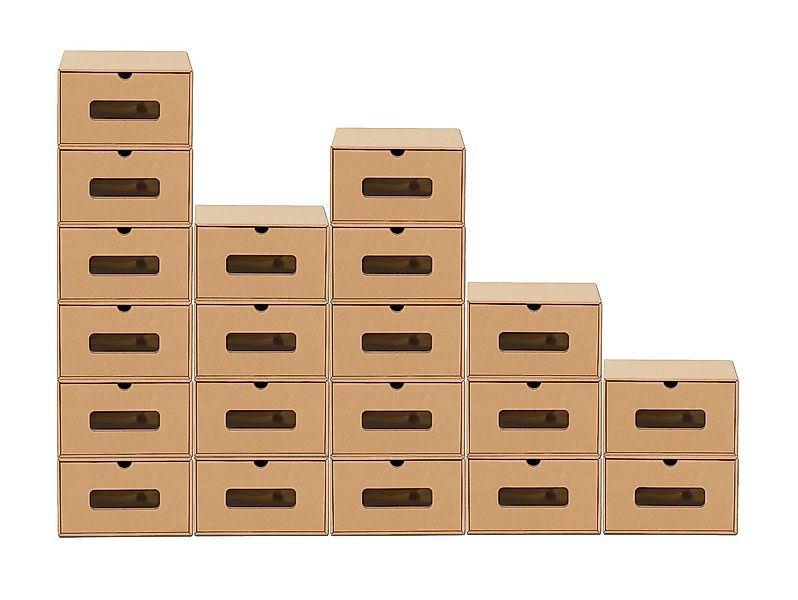 BigDean Schuhbox 20 Boxen stapelbar mit Sichtfenster & Schublade Schuhe Spi günstig online kaufen