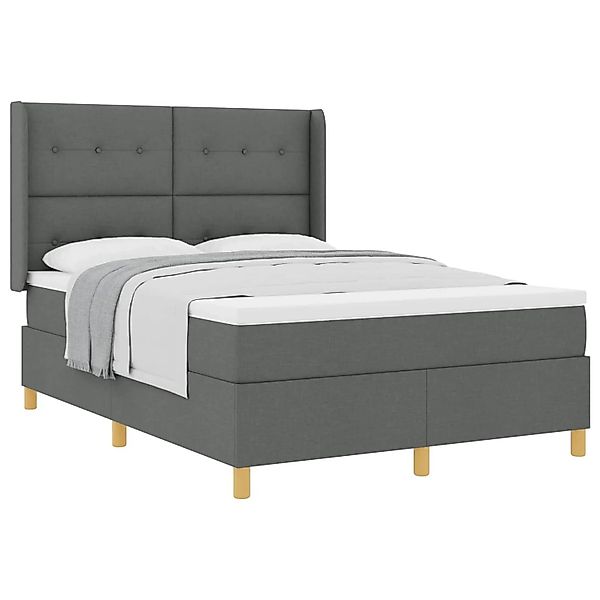 vidaXL Boxspringbett mit Matratze Dunkelgrau 160 x 200 cm Stoff 3341841 günstig online kaufen