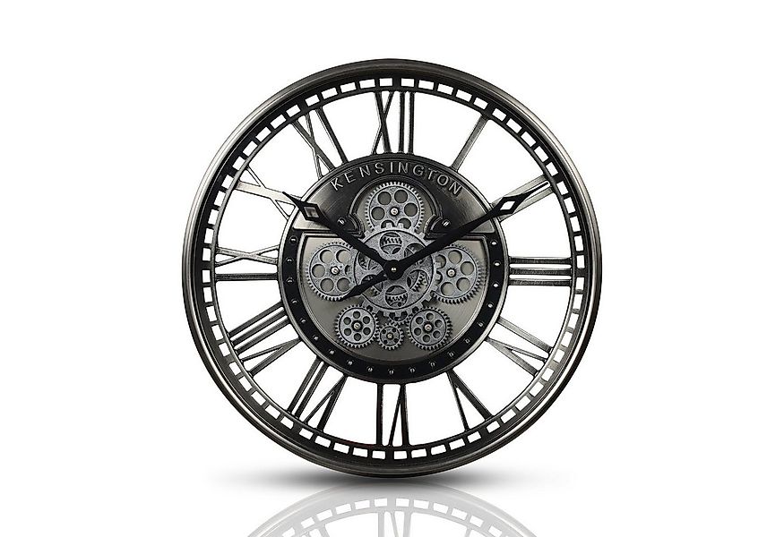 Samilito Wanduhr 53,3 cm mit echtem Bewegungsgetriebe Zahnrädern Silber günstig online kaufen