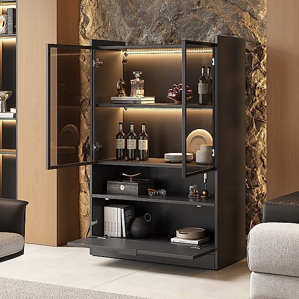 MODFU Vitrine mit LED-Beleuchtung, 16 Farben günstig online kaufen