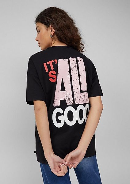 QS Kurzarmshirt T-Shirt Boyfriend-Shirt mit Front- und Backprint günstig online kaufen