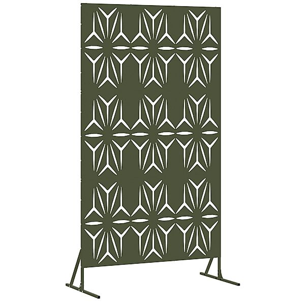 vidaXL Gartenzaun Metallzaun-Panel Olivgrün Metall Groß günstig online kaufen
