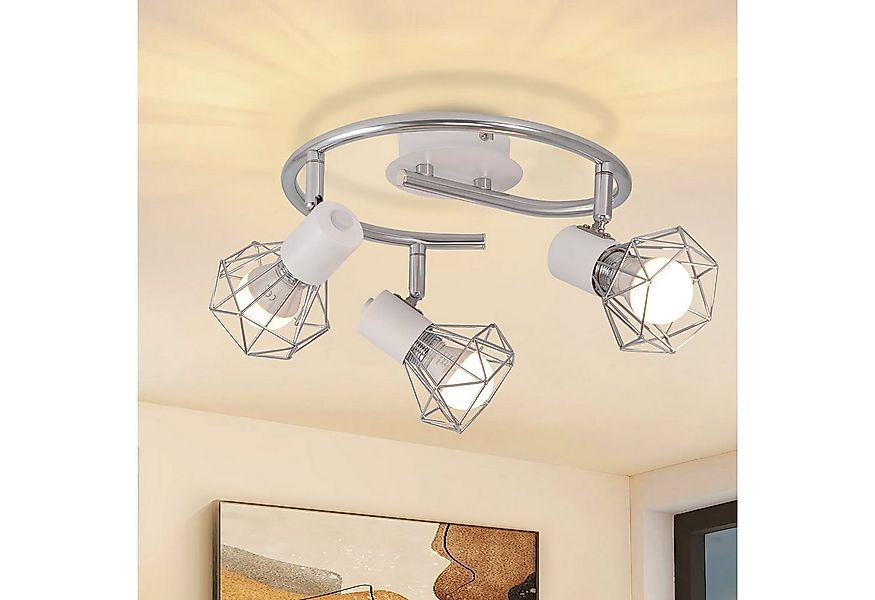 ZMH Deckenleuchten 3 Flammig Deckenspot Rund Industrial Retro E14 Schwenkba günstig online kaufen