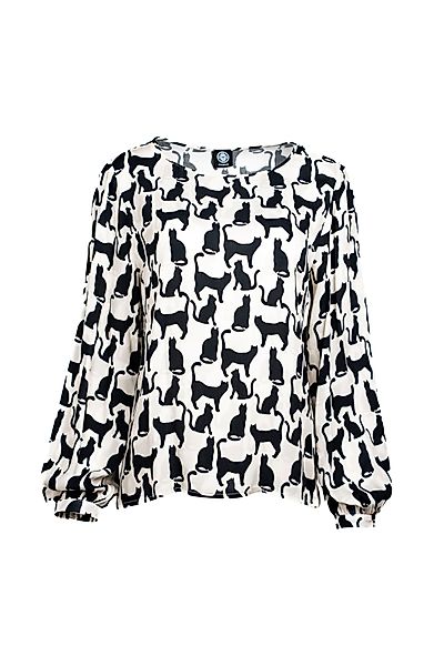 Faber Druckbluse Druckbluse mit Katzen-Print mit günstig online kaufen