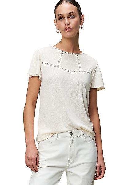 Zero Kurzarmshirt "zero Damen Shirt mit Häkeldetails", (1 tlg.), Lochmuster günstig online kaufen