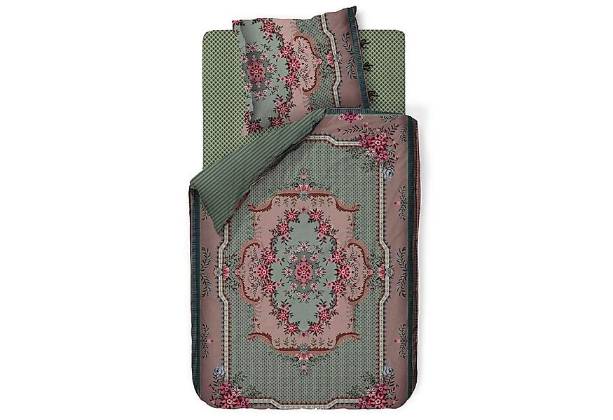 PiP Studio Bettwäsche Pip Chique Grün, Perkal, 3 teilig, Rosetten, Floral, günstig online kaufen
