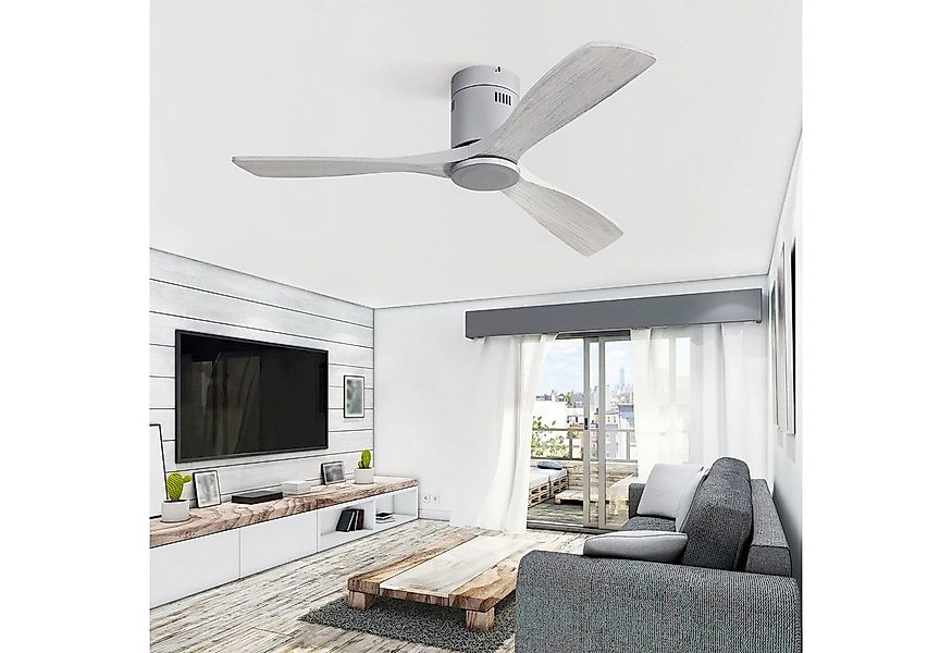 Sofucor Deckenventilator aus Massivholz ohne Licht, 136 cm, mit reversibler günstig online kaufen